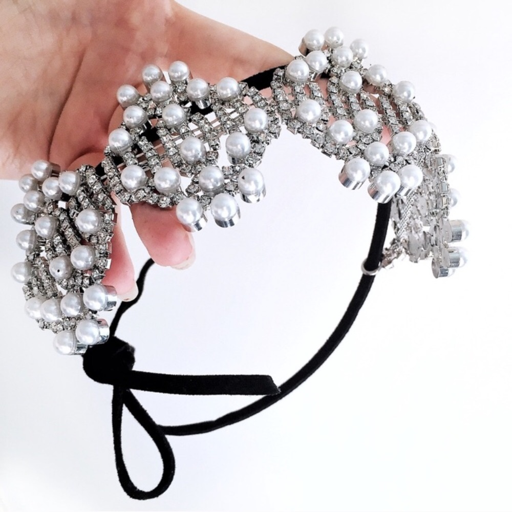 ⚜️[𝗡𝗪𝗧]⚜️Pearl Crystal Statement Choker NEW - Picture 7 of 8